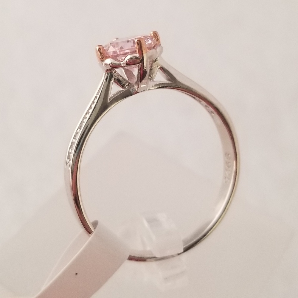 Sterling Silver 1ct Pink Solitaire - Picture 4 of 8